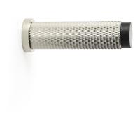 Rubber Tip Knurled Wall Mounted Doorstop Polished Nickel 75mm Cylinder Rose Door