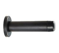 Loops Rubber Tipped Doorstop Cylinder with Rose Wall Mounted 70mm Matt Black Loops Black