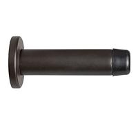 Rubber Tipped Doorstop Cylinder with Rose - Wall Mounted - 70mm - Matt Bronze | Protective Door Buffer - Wall Protection Bumper - Internal Door Accessories