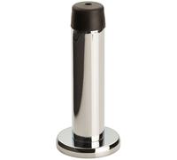 Rubber Tipped Doorstop Cylinder with Rose Wall Mounted 71mm Polished Chrome