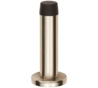 Loops Rubber Tipped Doorstop Cylinder with Rose Wall Mounted 71mm Satin Nickel in Metallics Loops Metallics