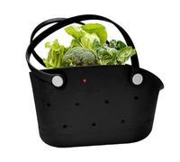 Rubber Tote Bag - Beach Bag Lightweight | Outdoor Tote Bag Washable Tote Portable Travel Bag | Sandproof Eva Beach Bag with Hole | Open Tote for Sports, Pool, Gymnastics Waterproof Sports, black, se