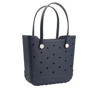 Rubber Tote Bag Beach Bag Waterproof Travel Bags Washable Tote Portable Open Handbag for Sports Beach Boat Outdoor, Grey