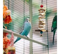 Rubber Tough Durable Puppy Parrot Toy Cuttlefish Bone Corn Skin Wood Bird Supplies (Khaki, One Size)