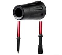 Rubber Trekking Pole Tip Covers, 10mm Inner Diameter Hiking Walking End, Reinforced Anti-Slip Protectors for Camping Gear, Black (4 Pack)(2Pcs)