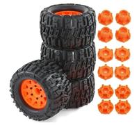 Rubber Truck Tires 4Pcs 14mm Hex For Arrma For Granite For Vorteks 1/10 RC | RC Car Upgrades & Replacements, rubber truck tires with 12/14mm hex improve grip and stability Upgrade