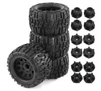 Rubber Truck Tires 4Pcs 14mm Hex For Arrma For Granite For Vorteks 1/10 RC | RC Car Upgrades & Replacements, rubber truck tires with 12/14mm hex improve grip and stability Upgrade