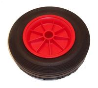Rubber Tyred 7" Wheel with Plastic Centre - 1/2" Bore Hole Centre