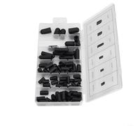 Rubber Vacuum Line Cap Assortment 80Pc Kit for Use on Carburetors, Manifolds, and Vacuum Hoses, Includes Various Sizes of Rubber Boot for Secure Tube Coverage