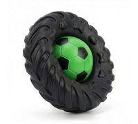 Rubber Vehicle Wheel Shape Pet Squeaky Toy - Tough Tire Outer with Soccer Ball Inner, Interactive Dog Chew Toy for Fetch & Tug-of-War, Heavy-Duty Natural Rubber