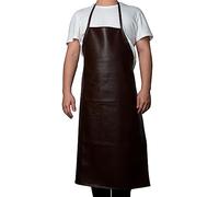 Rubber Vinyl Apron Coffee, Waterproof Heavy Duty Industrial Chemical Work Apron 35" for Men & Women Dishwashing, Butcher