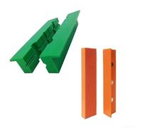 Rubber Vise Jaw Pads for Bench Vice, 4 5 6 Inch Soft Pad Jaws with Strong Magnets, Compatible with Mill Clamps and Drill Press, V Shaped Plain Weave Inserts(4inch Green A)