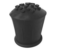 Rubber Walking Stick - Black Cane Crutch with Rubber Caps - 16mm Shaft - Pack of 1 - Hiking & Camping