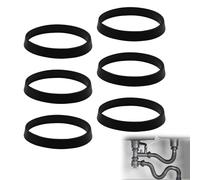 Rubber Washers for Plumbing Seal Ring - 6PCS 40mm Silicone Gasket Cone Seals - Rubber Seal Rings for 1½ Inch Sink Drain Pipe - O-Ring Slip Joint Washers for Siphon, Kitchen & Bathroom Fittings