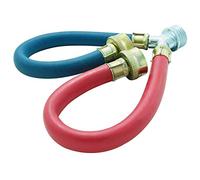 Rubber Washing Machine Y Mixer Hose Connector, Hot and Cold Color Coded, 3/4" Fittings, 1 ft (12") Length