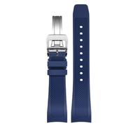 Rubber Watch Strap 22mm For Iwc IW390502 IW390209 Watchband Folding Clasp Curved End Wristwatches Belt