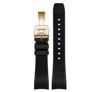 Rubber Watch Strap 22mm For Iwc IW390502 IW390209 Watchband Folding Clasp Curved End Wristwatches Belt