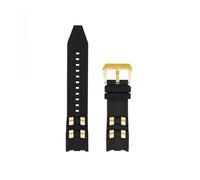 Rubber Watch Strap Accessories Compatible Compatible With Invicta Russian Professional Divers Silicone Metal Pellet Wristband Bracelet(Black-gold)