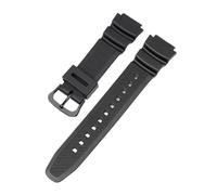 Rubber Watch Strap Compatible With Casio AQ-S810W W-735H W-216H SGW-300 AE-1000W AE-1200 Men Black Sports Silicone Wrist Band Bracelet 18mm(C black buckle)