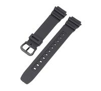 Rubber Watch Strap Compatible With Casio AQ-S810W W-735H W-216H SGW-300 AE-1000W AE-1200 Men Black Sports Silicone Wrist Band Bracelet 18mm(A black buckle)