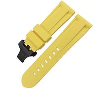 Rubber Watch with Butterfly Clasp 24mm 26mm for Sports Watch Silicone Colorful Submersible Luminor/Grey Camouflage Black 2/24Mm