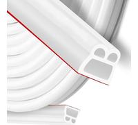 Rubber Weather Stripping Door Seal Strip, D-Shape Door Seam Sealing Strip, Self-Adhesive Thickening Windshield Strips, Universal Door Frame Seal for Windproof, dustproof and Impact-Proof (White, 15M)