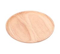Rubber Wood Dinner Plate Round Tea Serving Tray Fruit Snack Tray Food Storage Plate (20cm)