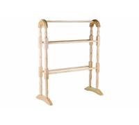 Rubber Wood Floor Standing Bathroom Towel Rail Natural