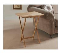 RUBBER WOOD FOLDING SNACK TABLE GARDEN PARTY FOLD ABLE FOOD TABLE DESK LAPTOP