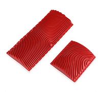 Rubber Wood Graining Tool, 2Pcs Wood Grain Rubber Wall Brush Painting Tools Texture Pattern Scumble Tool for Home Wall(Red)