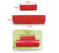 Rubber Wood Graining Tool Set - 2-Piece Texture Roller Brush for Imitation Wood Grain Painting on Walls, Furniture, Doors & Cabinets - Odorl(130MM)