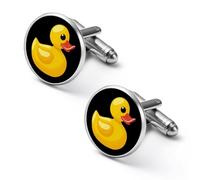 Rubber Yellow Duck Men Cufflinks Shirt Cuff Links Business Tuxedo Studs Wedding