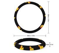 Rubber Yellow Duck Steering Wheel Cover Steering Wheels Accessories Car Decor with Print, Anti-Slip, Sweat Absorption, Universal 15 Inch