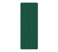 Rubber Yoga Mat Surface Natural Plant Fiber Comfort Pilates Mat 5mm Thick Cushion Support For Home Studio Outdoor(Dark green)