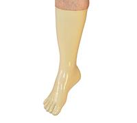 Rubberfashion Latex Toe Socks - Long Calf Length - Latex Stockings for Women and Men - White 0.4mm XL/size of shoe: 46,5-49