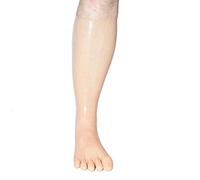 Rubberfashion Latex Toe Socks Long - Latex Toe Socks Calf Length - Latex Stockings for Women and Men Flesh 0.4mm M/size of shoe: 41,5-43,5
