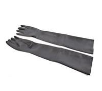Rubberfashion Long Latex Gloves - Haevy Long Rubber Gloves up to the Upper Arm for Women and Men Black 0.8mm S/glove size: 6