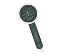 Rubberised Handle - Soft Brush with Soft Metal Bristles | Slicker Brush for Long Hair Dogs & Cats | Multifunctional Portable Cat Slicker Brush with Release Button for Long-Haired Pets