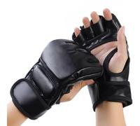 Rubberized Cork Rings Thickened Boxing Gloves For Fitness Sandbags And Fingerless Boxing Gloves Straps for Horses (Black, Adult size)
