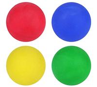 HENBRANDT Hard Rubber Dog Balls - Play n Shoot - Red, Green, Yellow & Blue - Pack Of 12