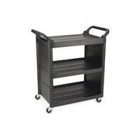 Rubbermaid 3 Shelf Black Utility Cart 85.4 x 47.3 x 93cm (Each)