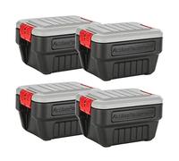 Rubbermaid® ActionPacker® 8 Gal Lockable Storage Box Pack of 4, Outdoor, Industrial, Rugged, Grey and Black