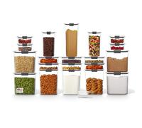 Rubbermaid Brilliance BPA-Free Airtight Food Storage Containers with Lids Set of 20 with Scoops Perfect for Kitchen and Pantry Organization