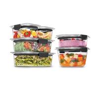 Rubbermaid Food Storage Containers Brilliance - Round & Rectangular, Leak-Proof, 12-Piece Set