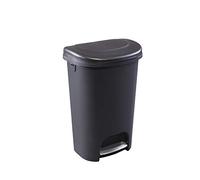 Rubbermaid Classic 13 Gallon Premium Step-On Trash Can with Lid and Stainless-Steel Pedal, Black Waste Bin for Kitchen