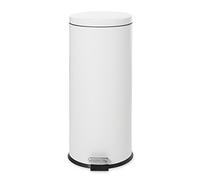 Rubbermaid Commercial 8gal Steel Round Medi Can Step Trash Can with Galvanized Liner - White