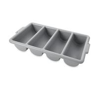 Rubbermaid Commercial FG336200GRAY 4-Compartment Cutlery Bin, Gray