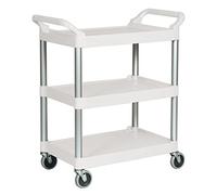 Rubbermaid Commercial Plastic 3 Shelf Service Cart - Off White