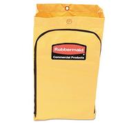 RUBBERMAID COMMERCIAL PROD. Zippered Vinyl Cleaning Cart Bag, 21gal, 17 1/4w x 10 1/2d x 30 1/2h, Yellow (6183YEL)