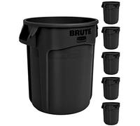 Rubbermaid Commercial Products 1926827 Brute Heavy-Duty Trash/Garbage Can, 10 Gallon, Black (Pack of 6)